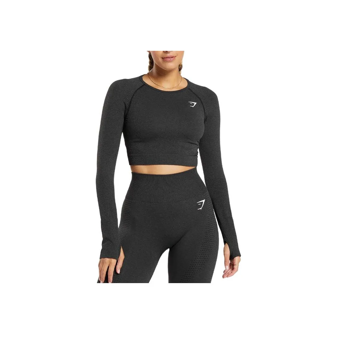 GYMSHARK T Shirt Women's Black Marlstone