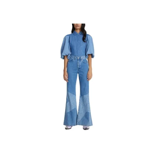 SEVEN FOR ALL MANKIND Женские джинсы синего цвета