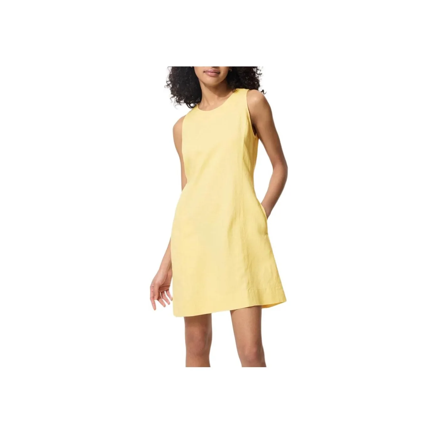 UNIQLO Sleeveless Dress Women's Apricot Yellow