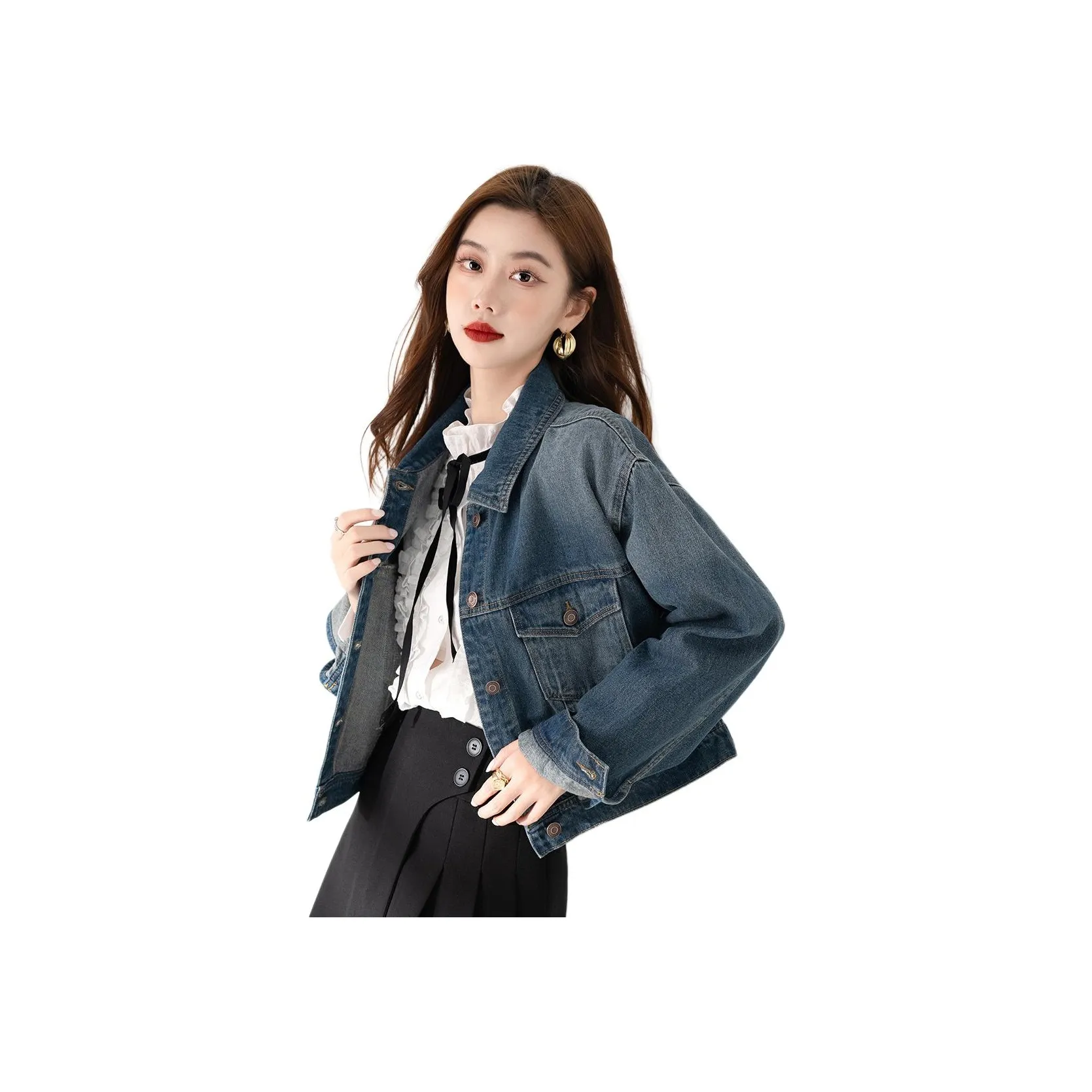 BALENO Светло-синие Женские Джинсовые Куртки