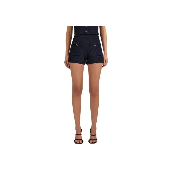 Self portrait SS23 Casual Shorts Women's Navy Blue