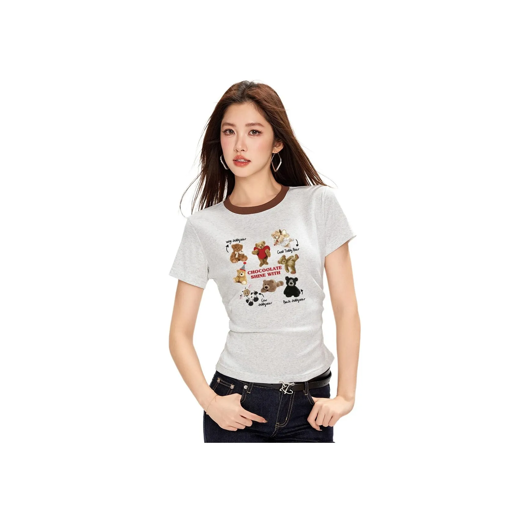  CHOCOOLATE T Shirt Women's White Gray