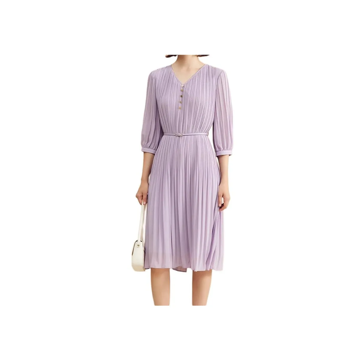 Yiner Длинное платье с длинными рукавами женское сиреневый