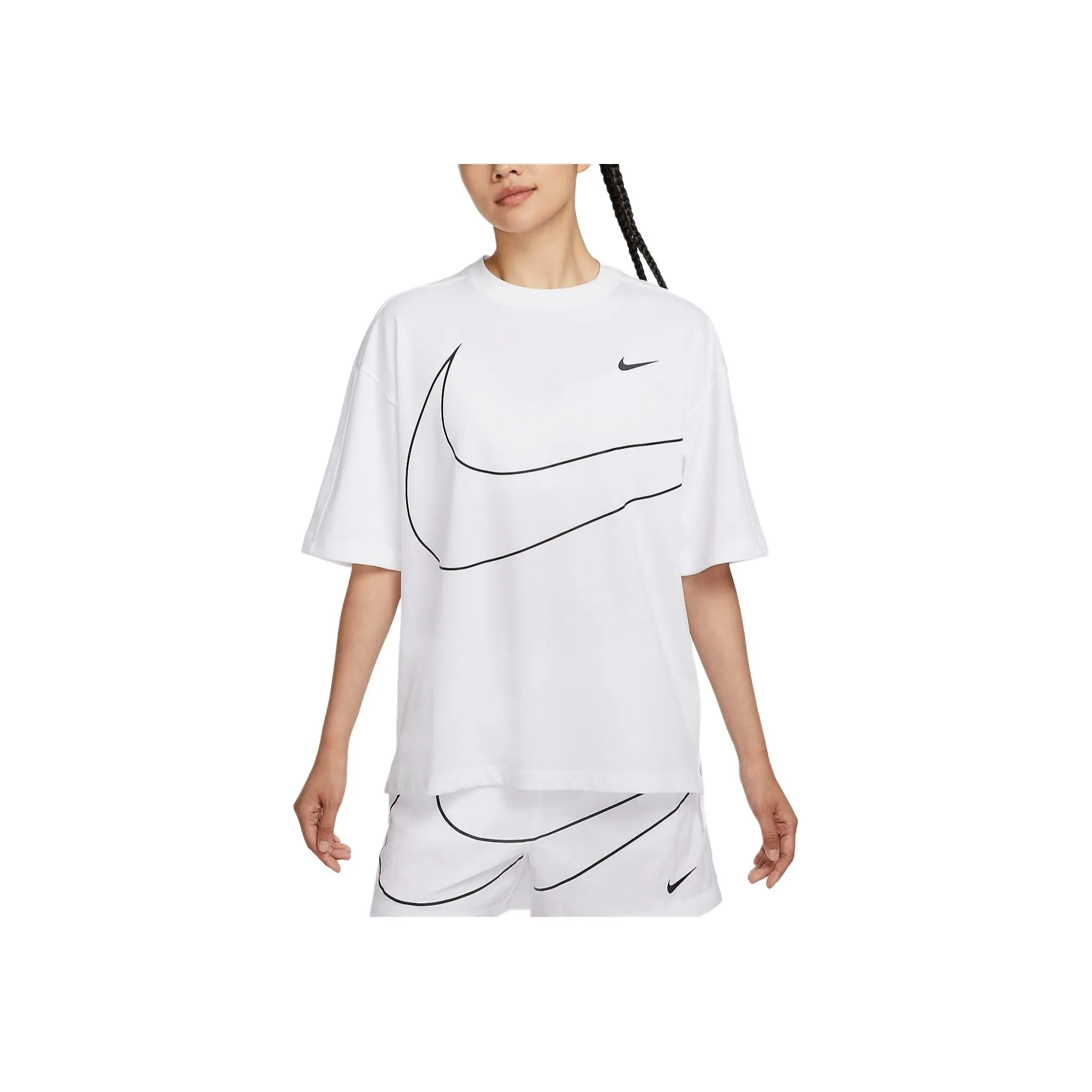 Nike Sportswear Swoosh Women's Oversized Crewneck T-Shirt White