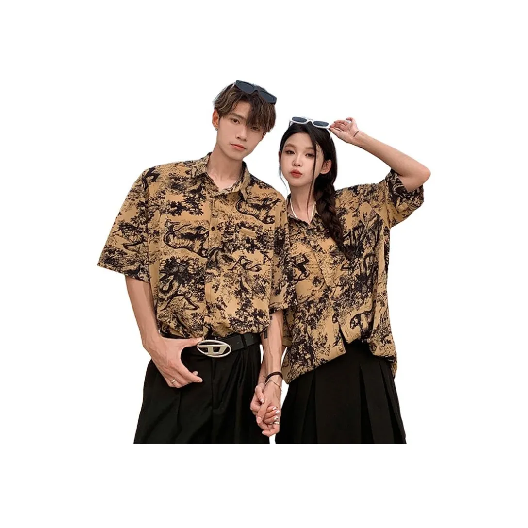 SONGLAN Желтый Коричневый Унисекс Рубашки