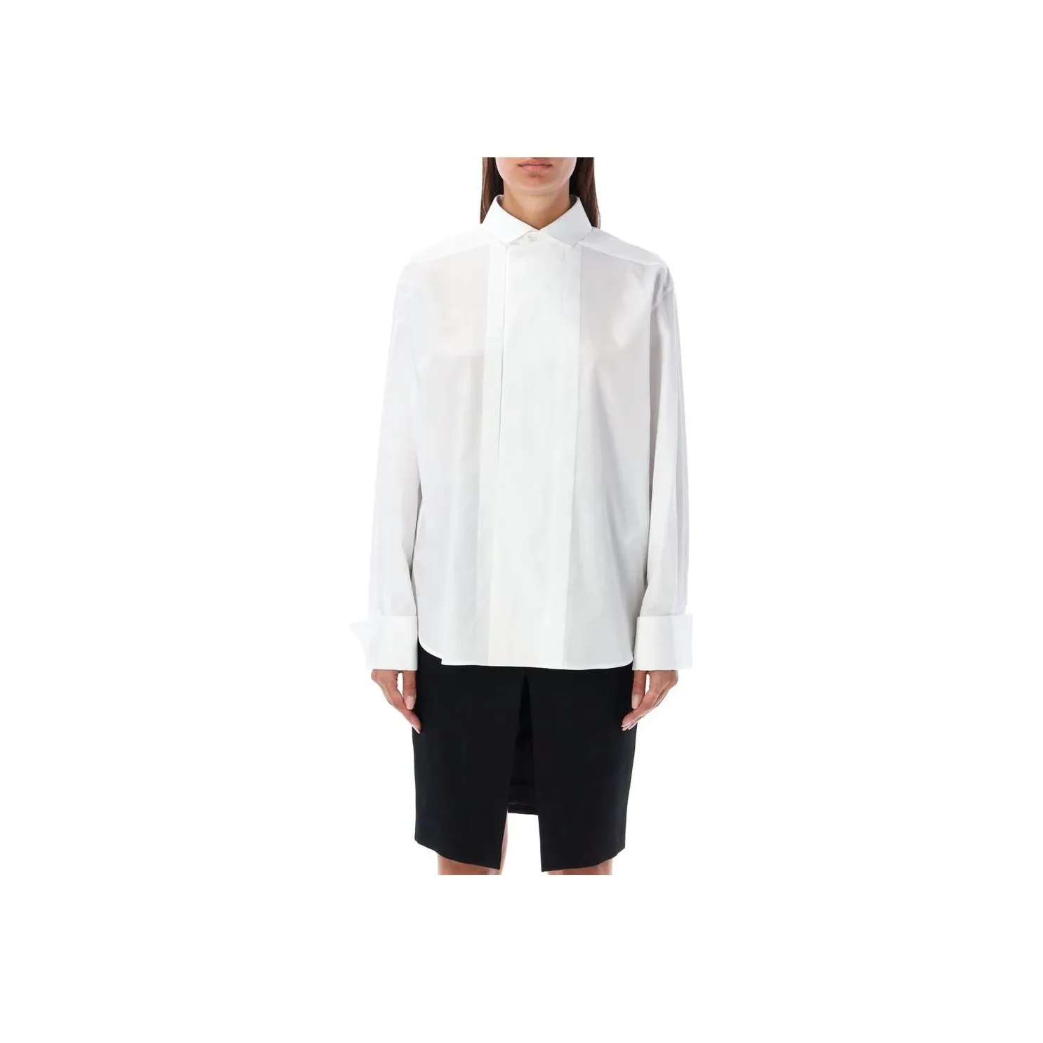 SAINT LAURENT Straight Hem Poplin Shirt