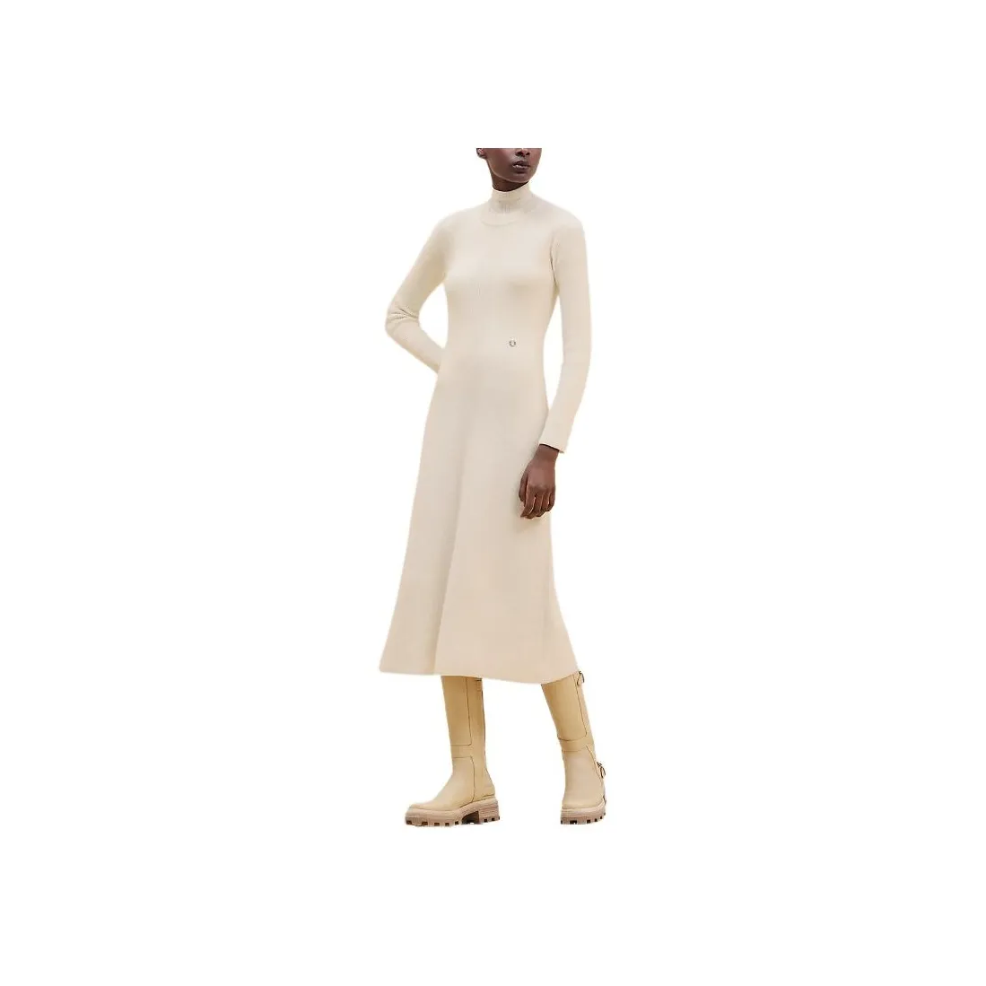 HERMES FW24 Long Sleeved Dress Women's White