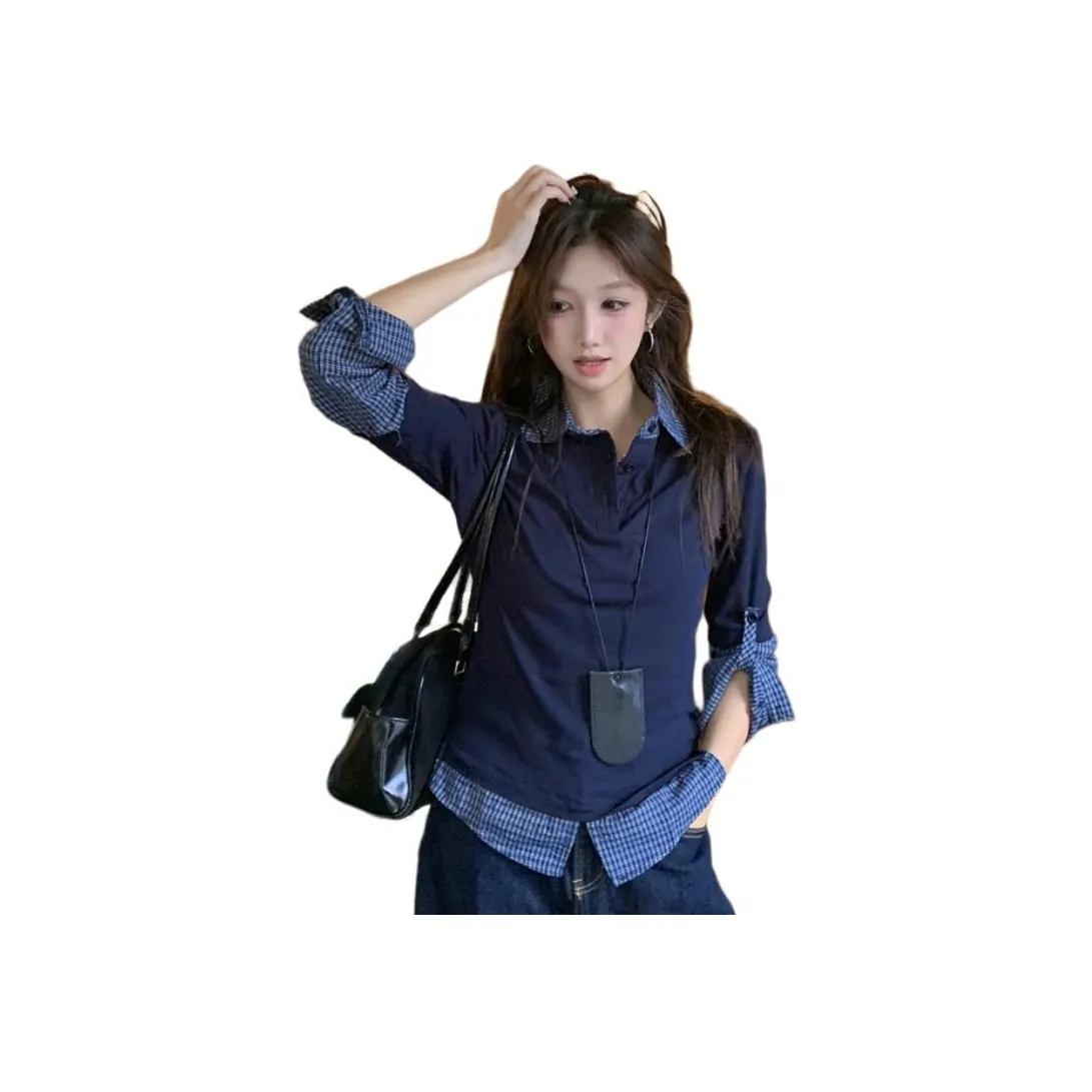 DOSOHEB Темно-синие женские рубашки