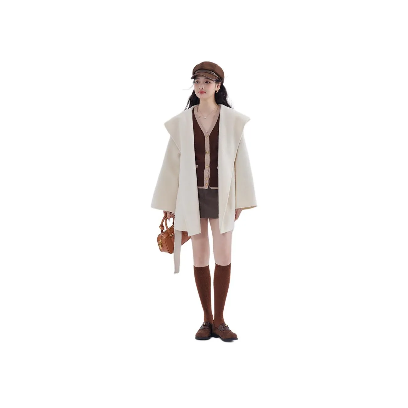 DEAR DEER PUFF Coats Women's White