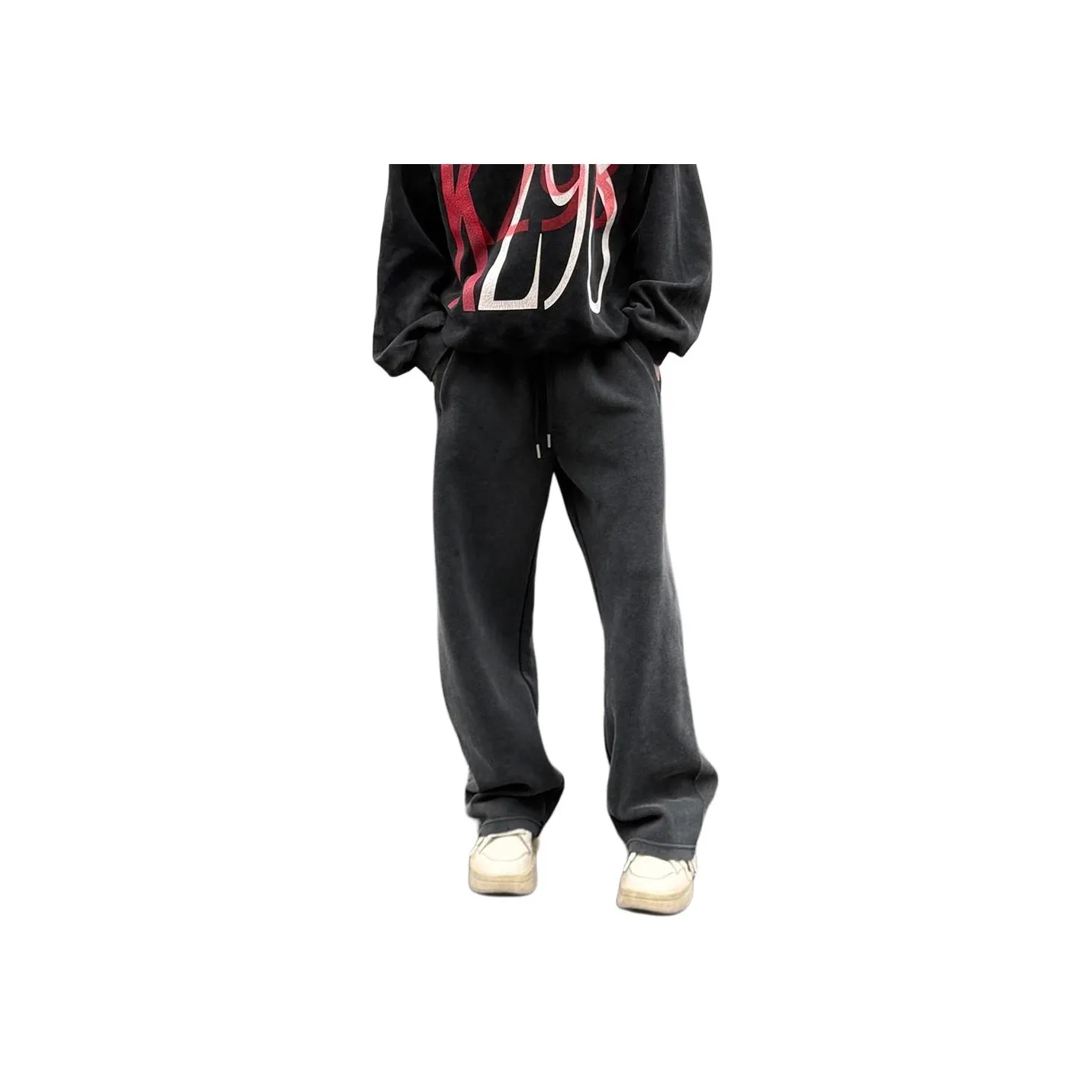 MORii Выцветший Черный Унисекс Повседневные Штаны