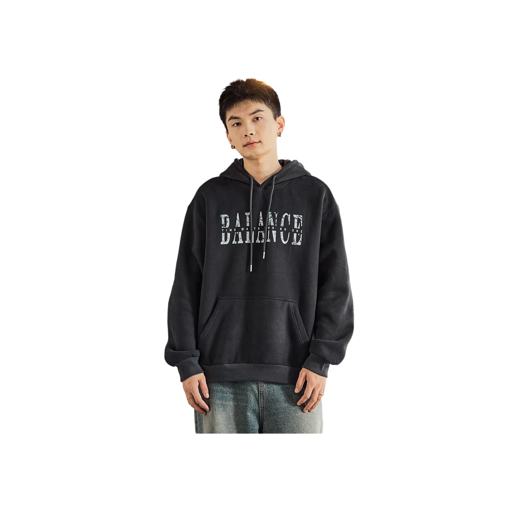 Tonlion Spring Fall Winter Sweatshirt Loose Fit Men's