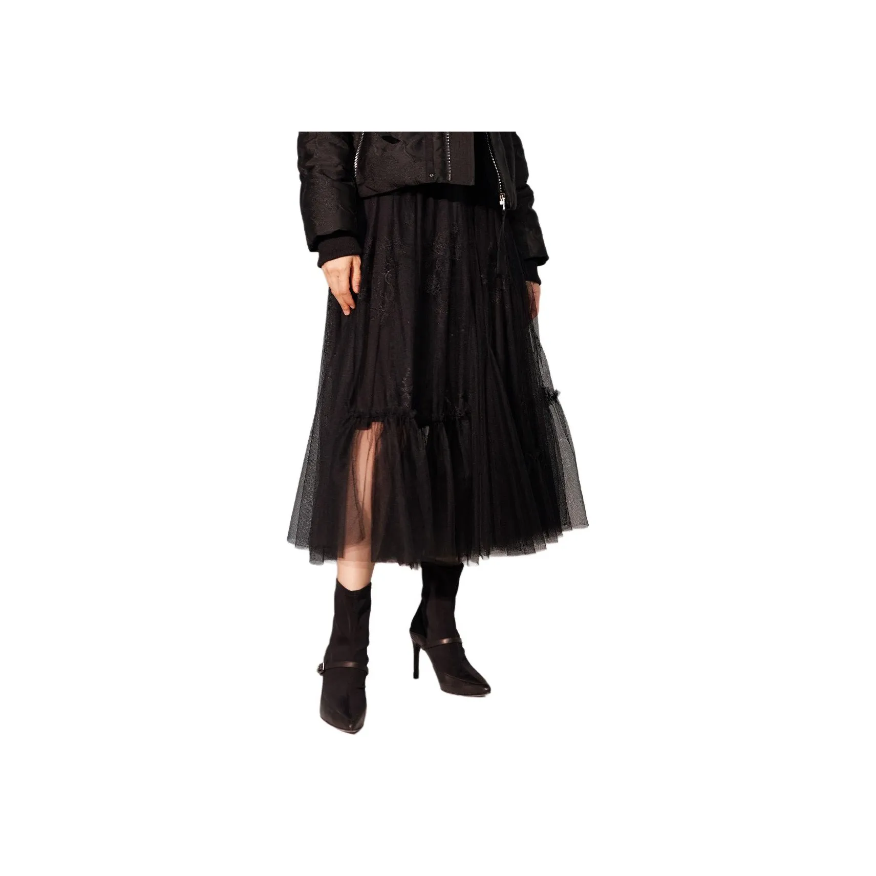 BBLLUUEE Повседневный Длинный Юбка Женские Ink Black