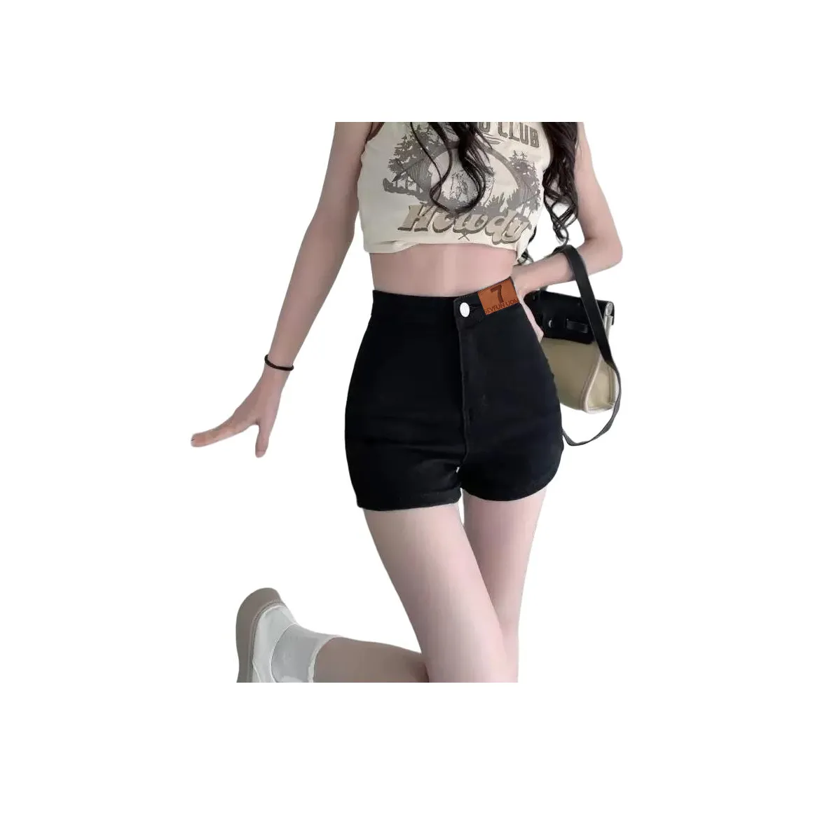 7 SEVFUN Черные Женские Джинсовые Шорты