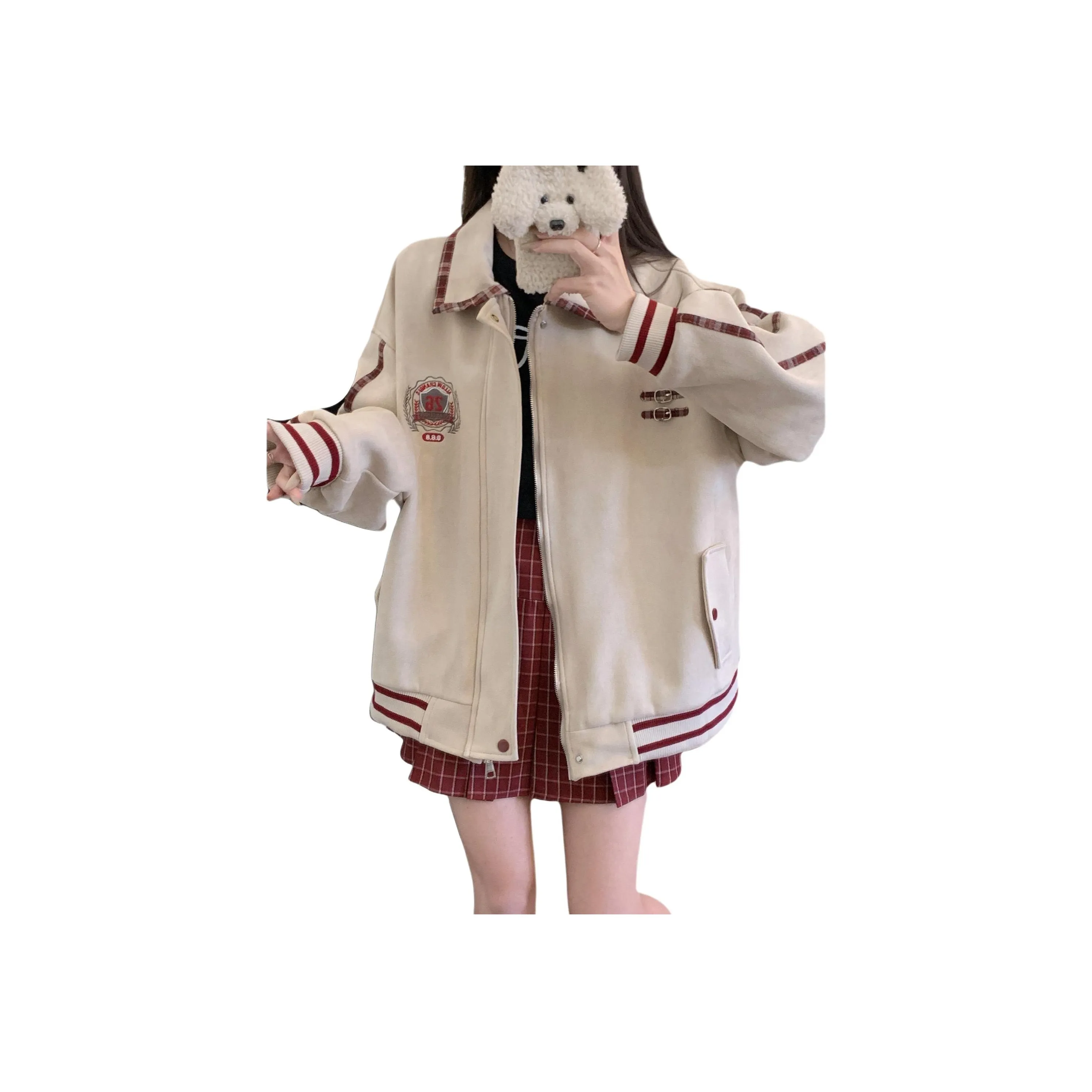 Mu Xiao Xin Velvet feel Coat Women's Apricot