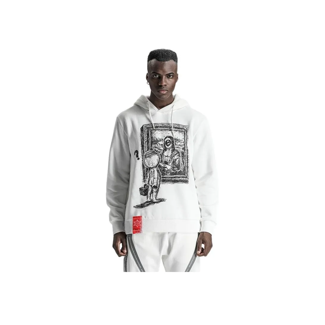 NORVINCY Playful Print Hooded Loose Fit Fleece Lined Hoodies & Sweatshirts Unisex