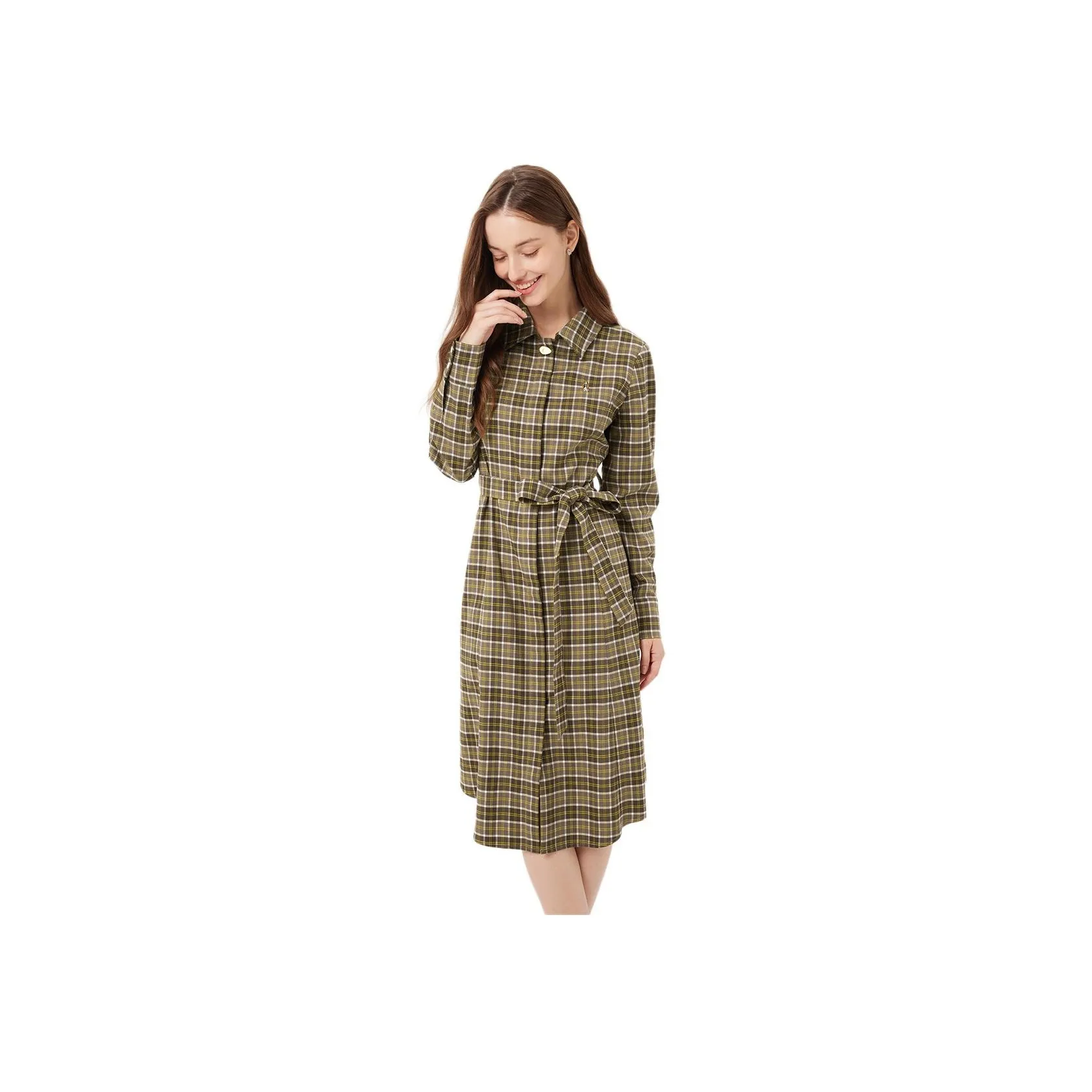 Hush Puppies Long-Sleeved Dresses Women's Beige Coffee