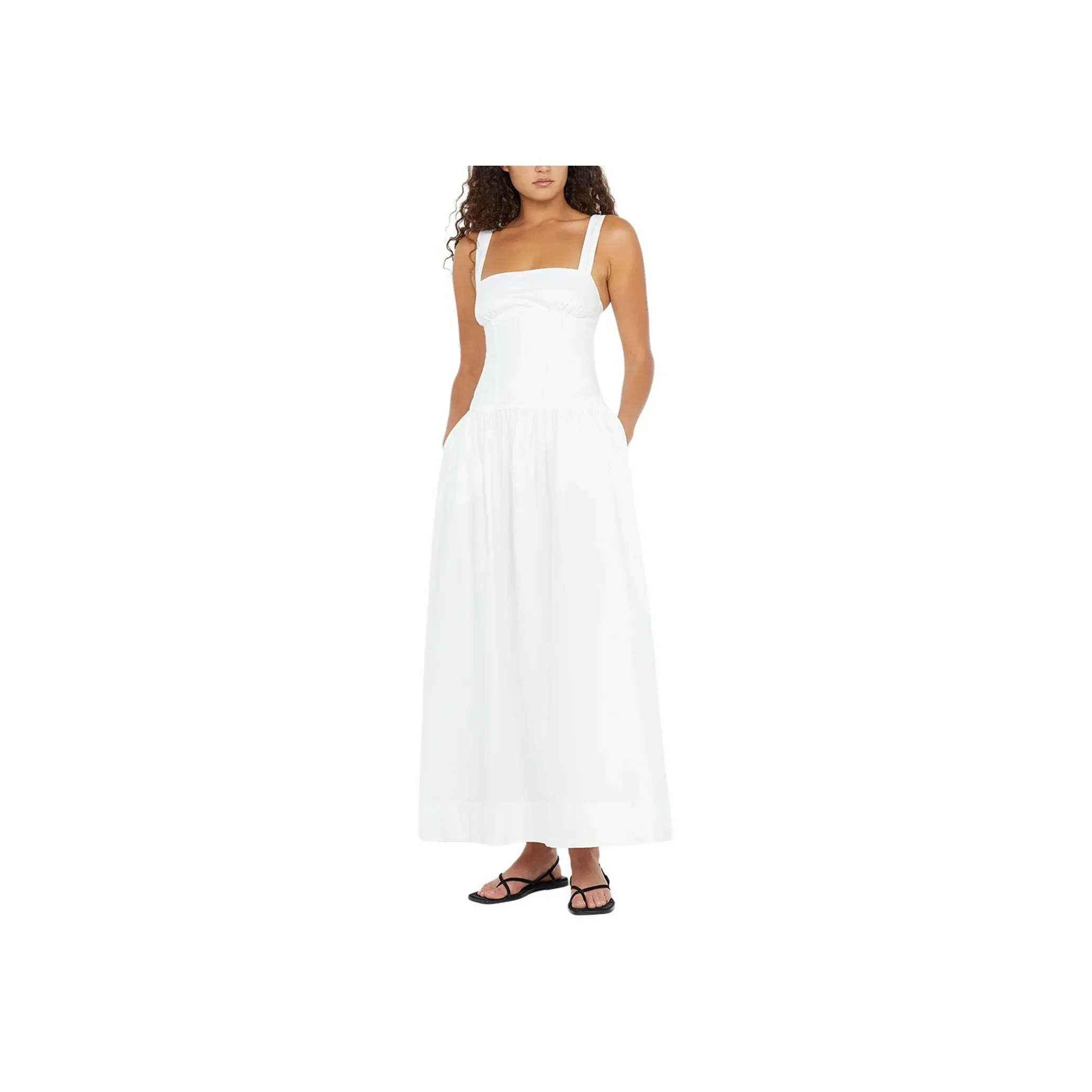 BEC+BRIDGE DUNE MAXI DRESS Slip Dress Women's White/White