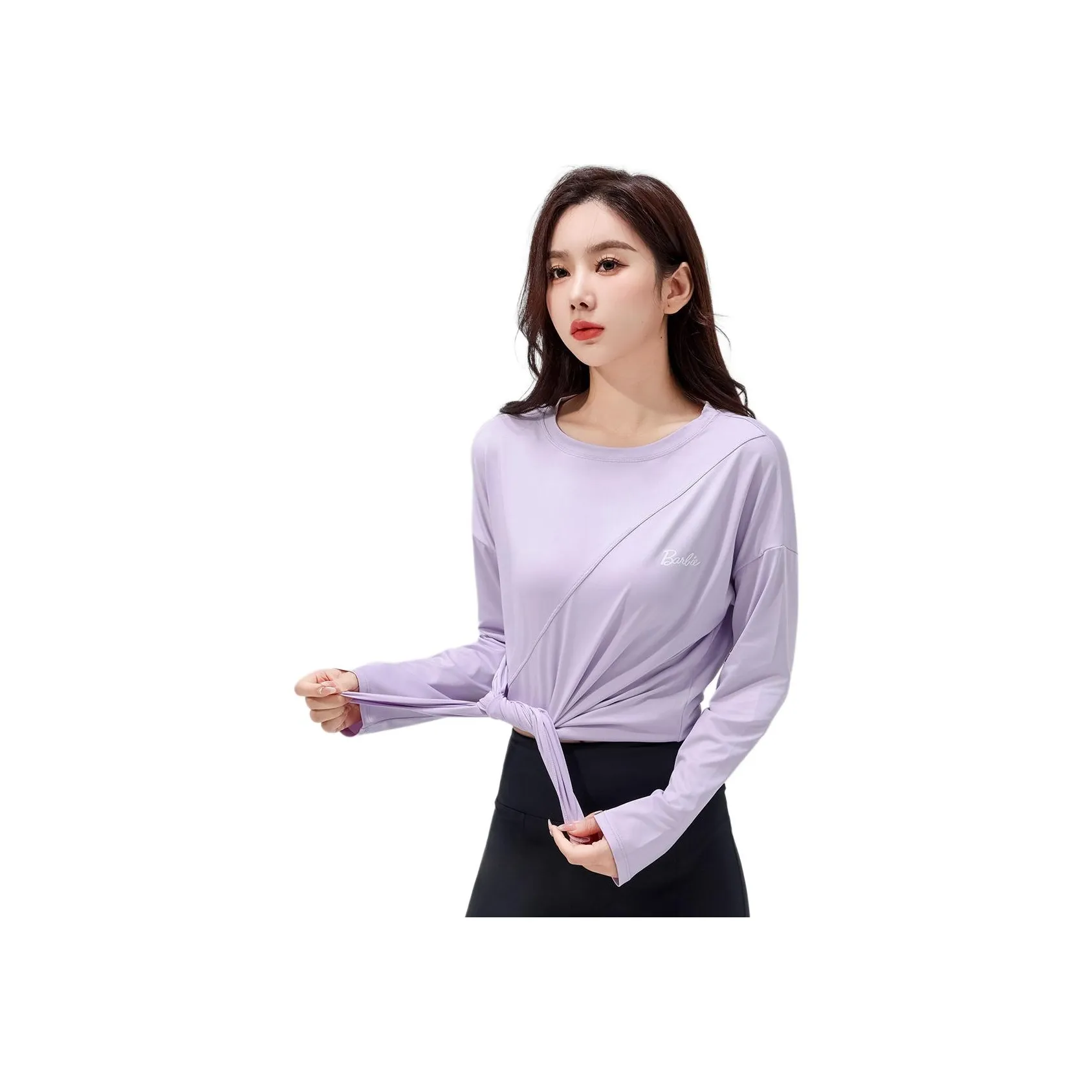 Барби Фиолетовый [Свободный крой] Женская Йога T-рубашка