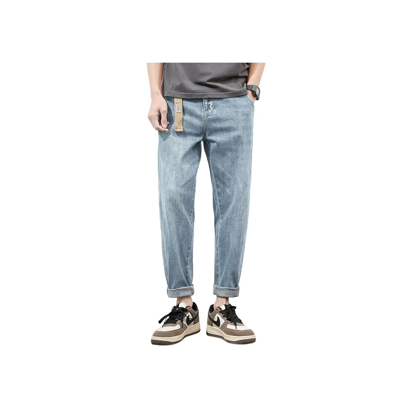 Tonlion Светло-синие джинсы для мужчин