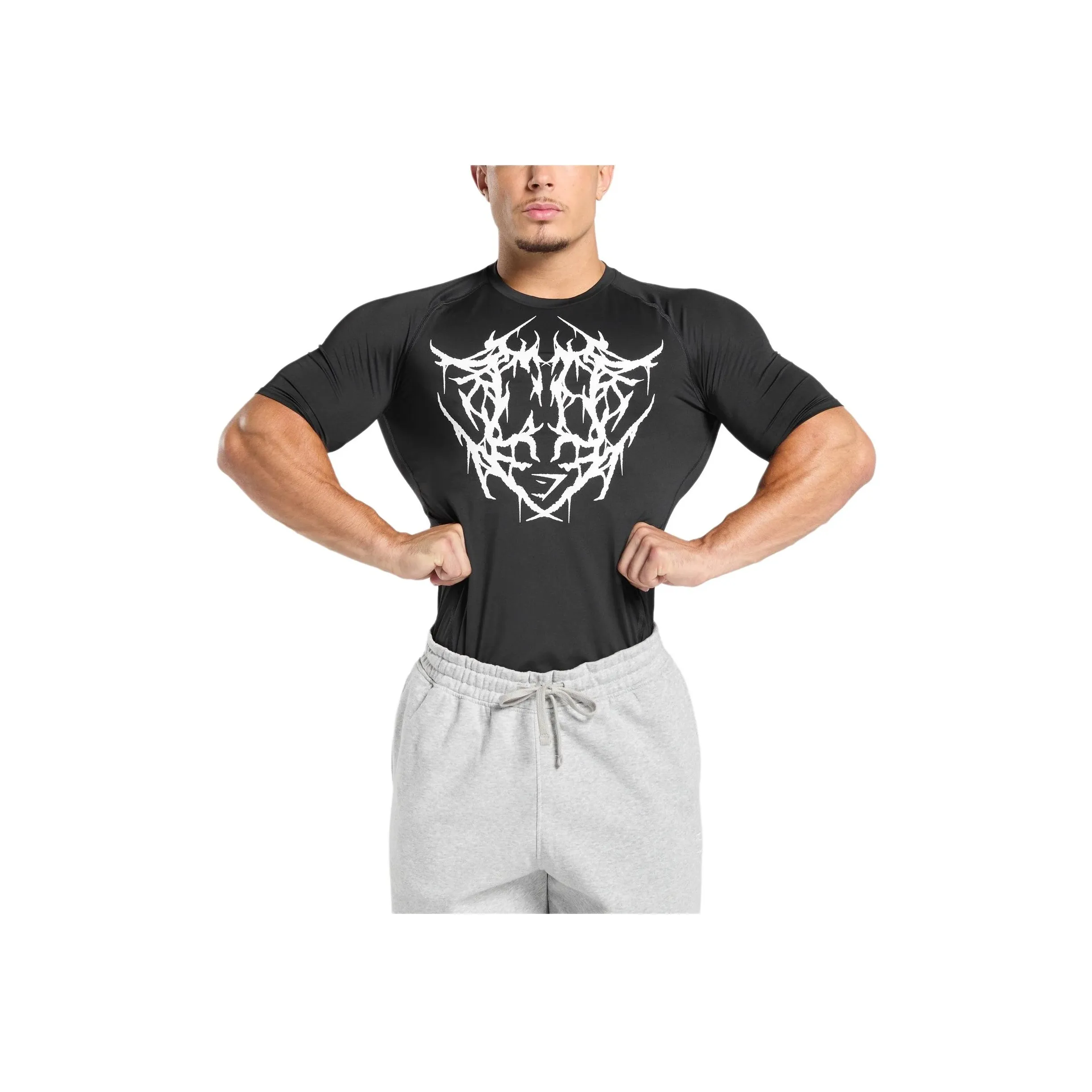 GYMSHARK Carlos X Element Baselayer T Shirt Men's Black