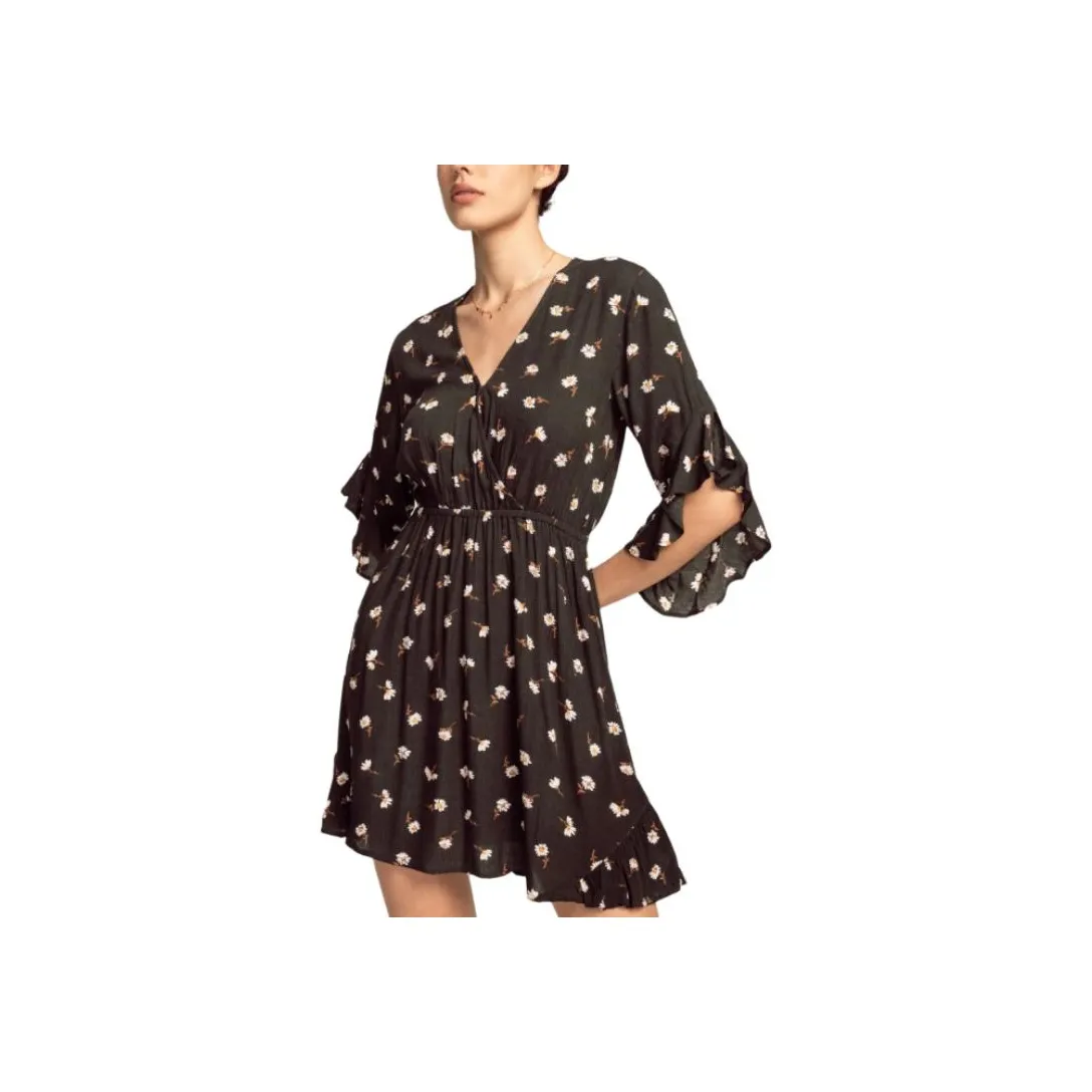 BILLABONG Short Sleeved Dress Women's Black