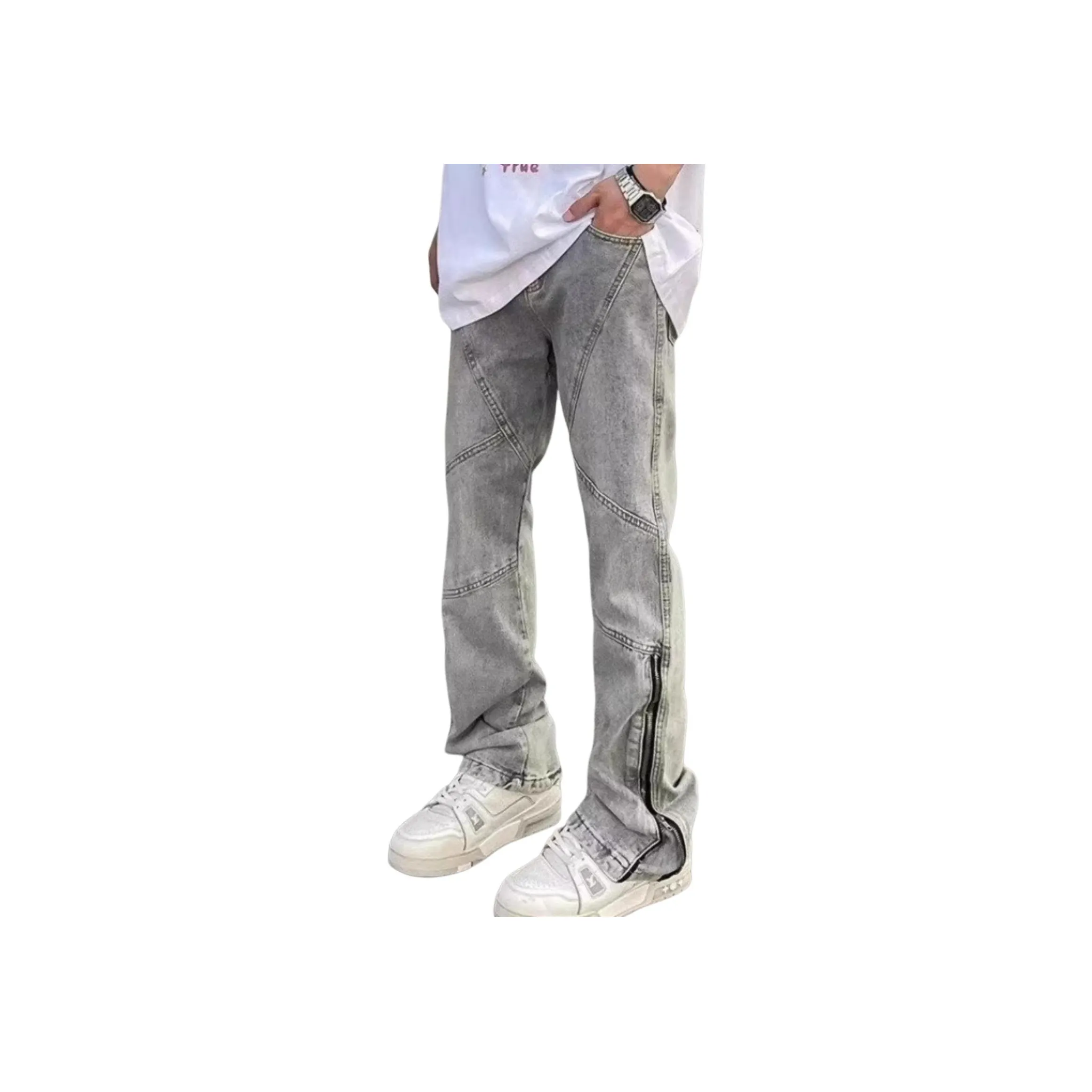 UOOHE Джинсы Унисекс Винтаж Синий