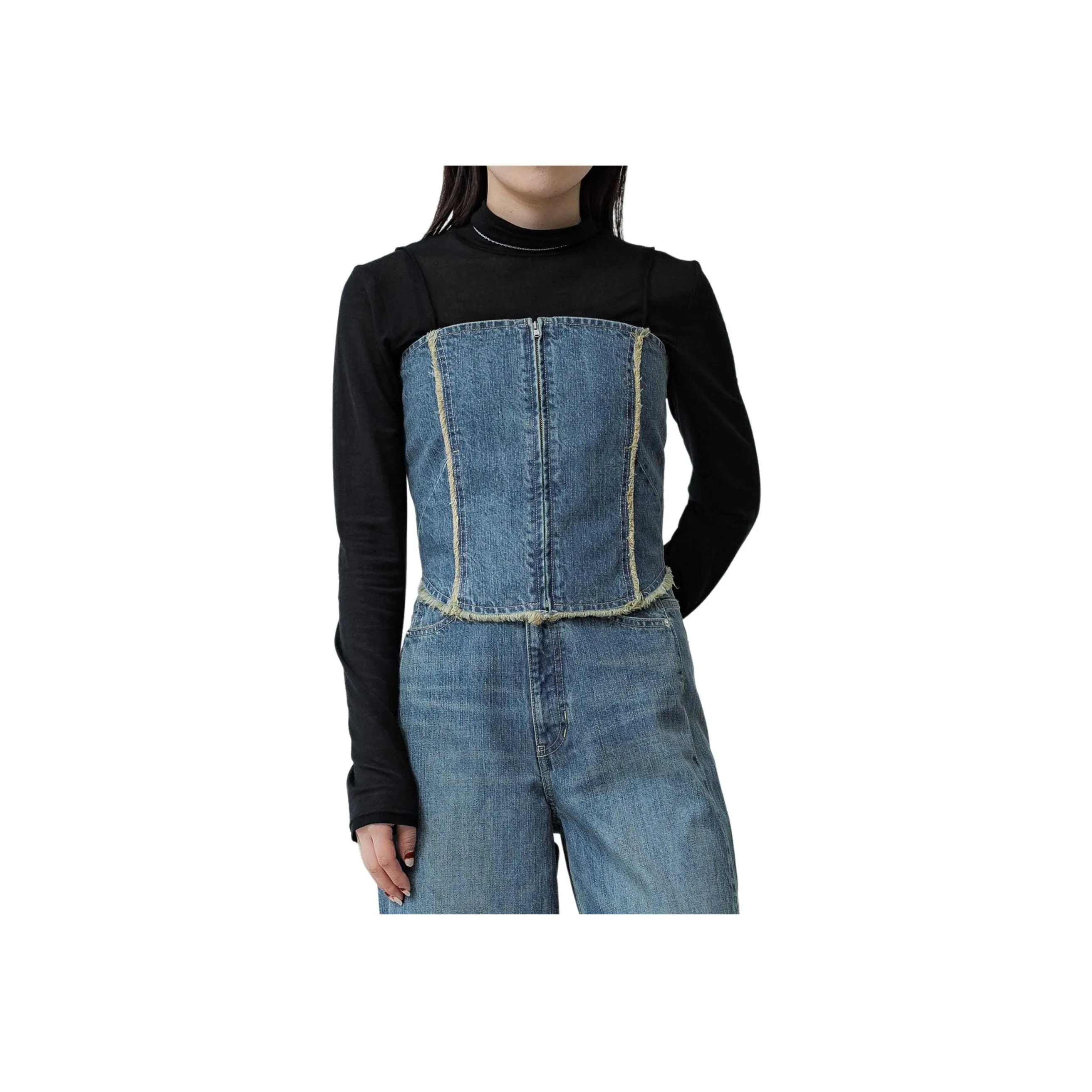 PUBLIC TOKYO FW24 Strapless Top Women's Blue