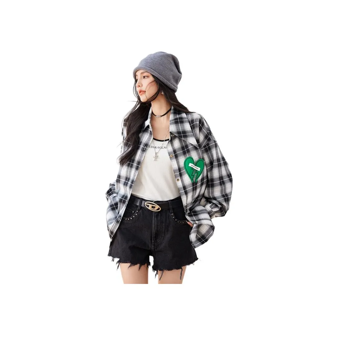 La Chapelle Рубашка Женская Черно-Белая Клетка