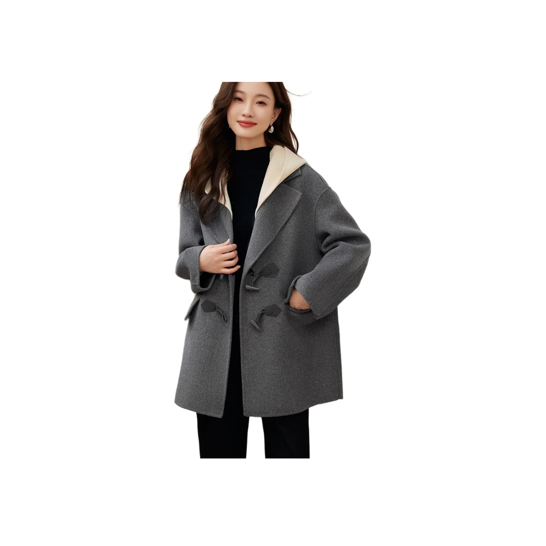 Mo Han Yi Mei Coat Women's Medium Gray