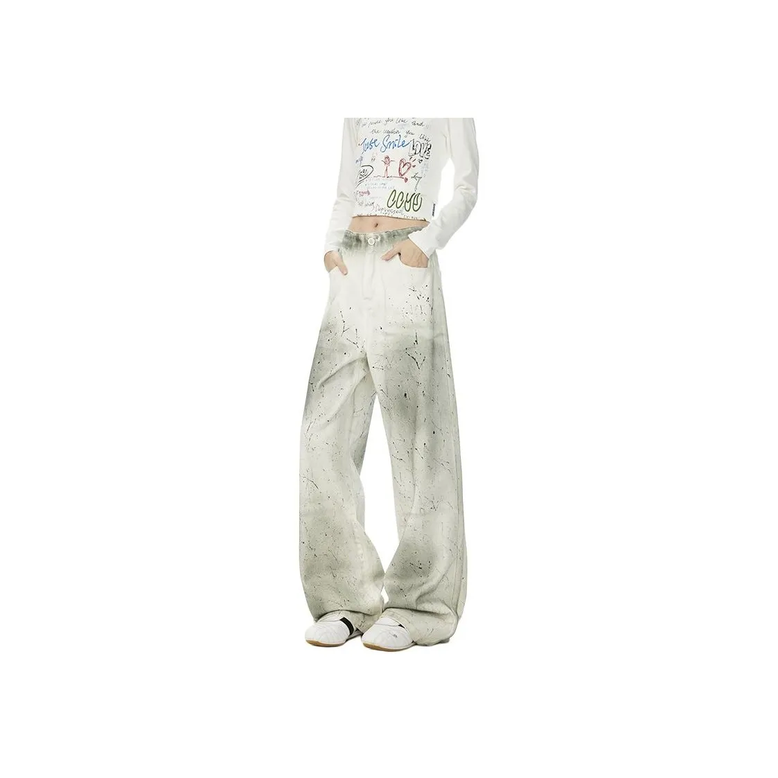 UNDERTIDES Белый Унисекс Джинсы