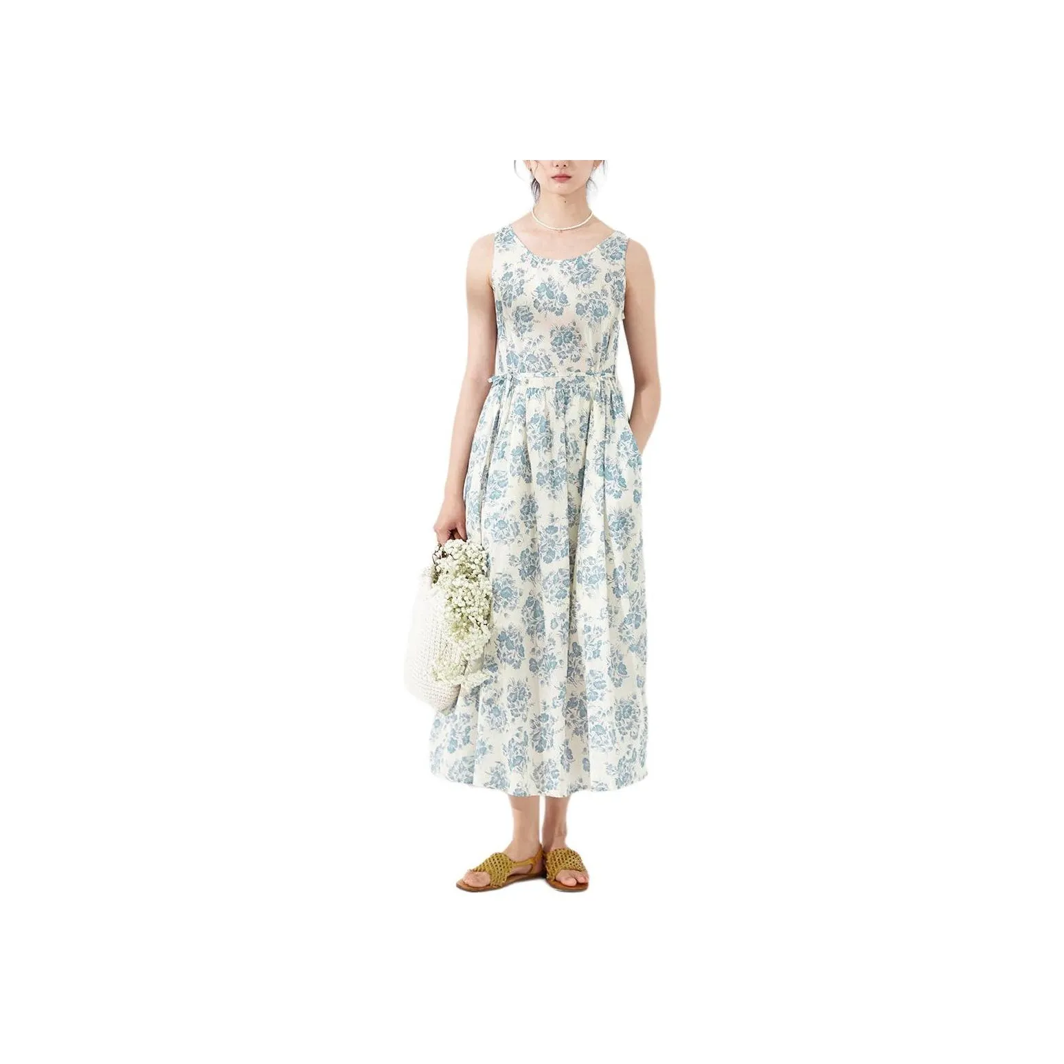 ZIMO Без рукавов Платье Женское С цветочным узором