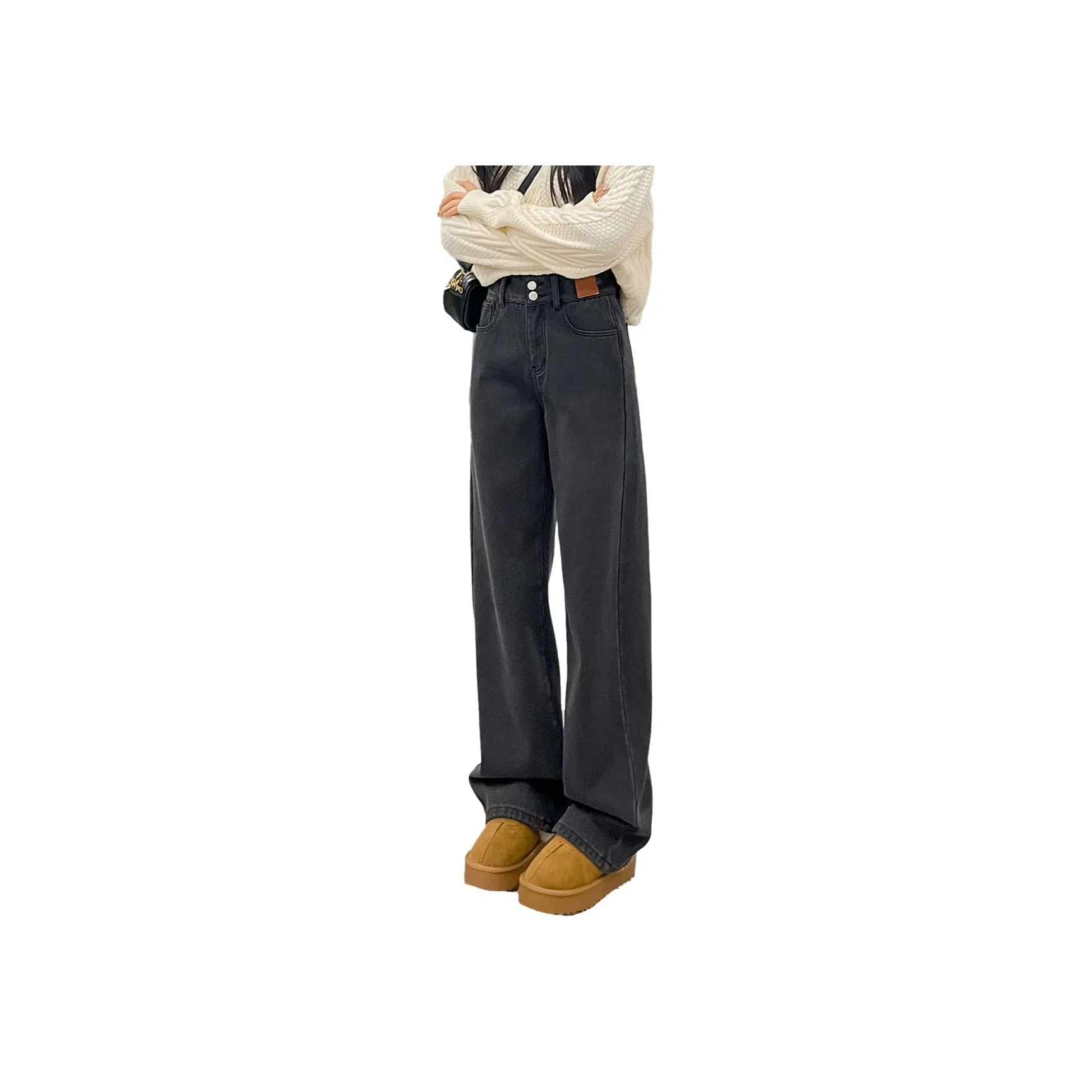 Tonlion Jeans Women's Black Gray
