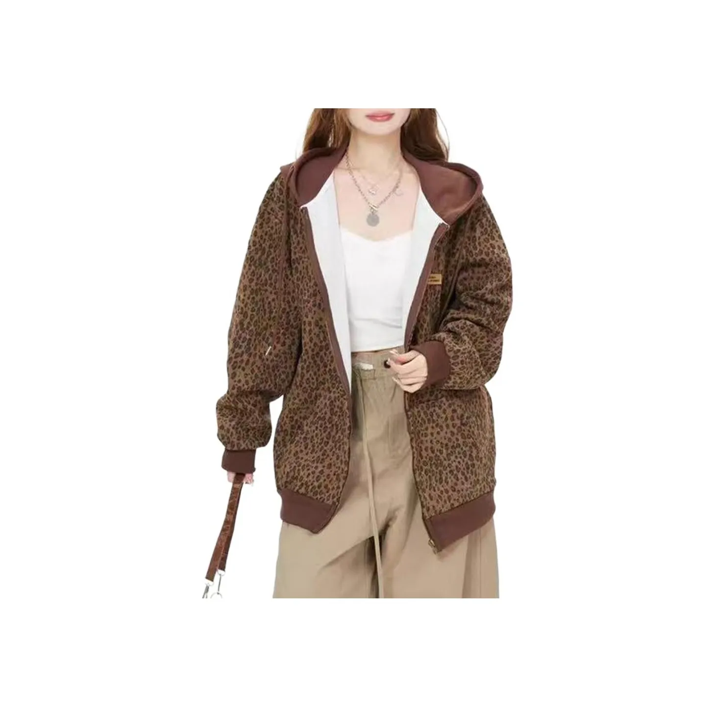 NHZN Леопардовый принт Женские Куртки
