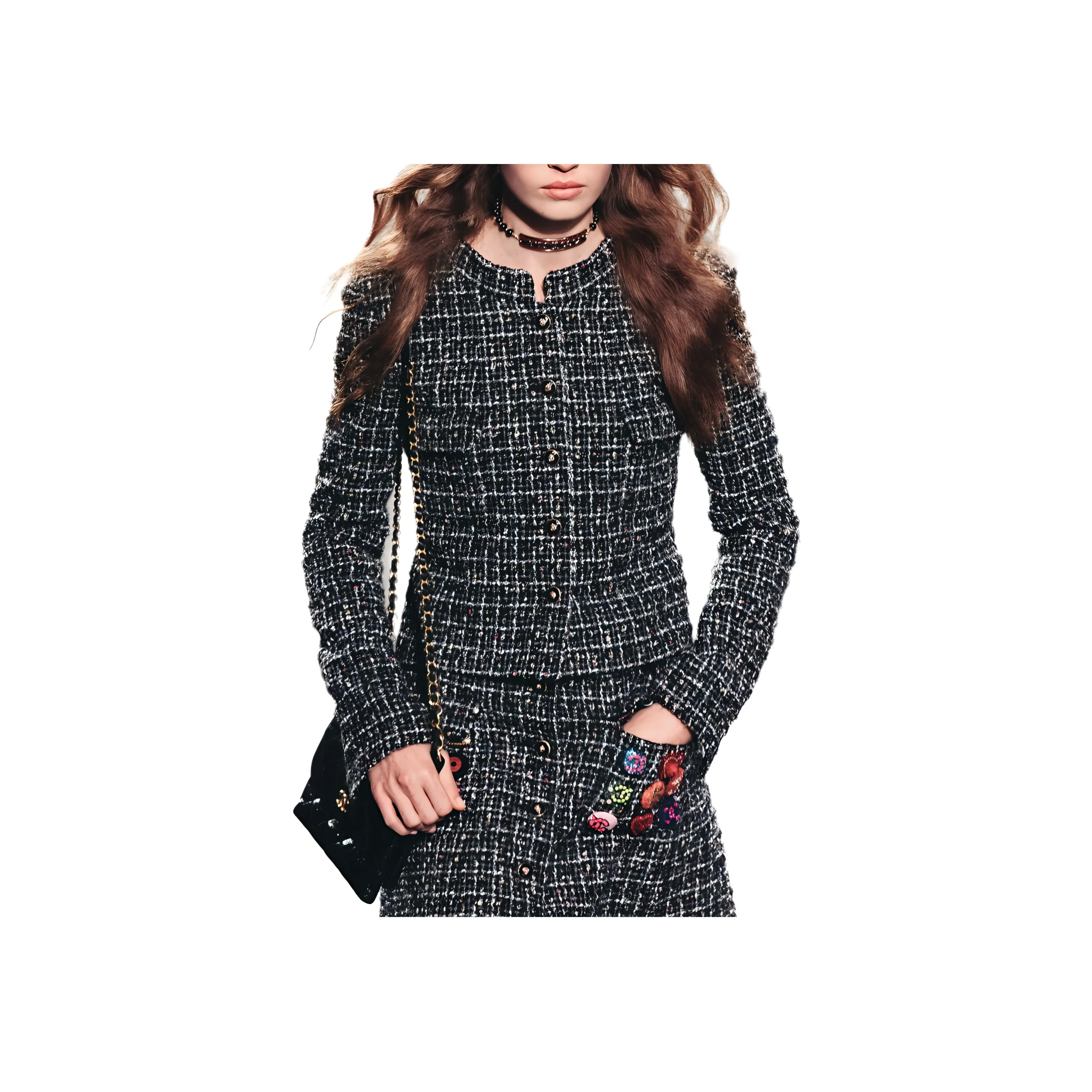 CHANEL 24 Fall And Winter Crop Tops Women's Black