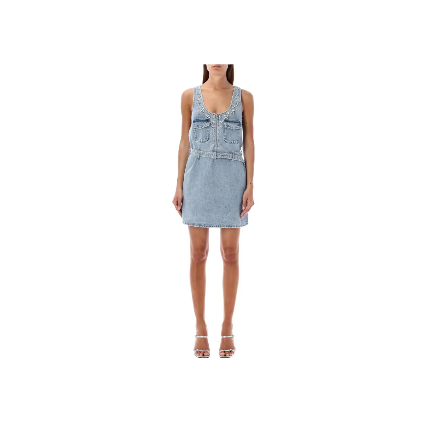 Self portrait Embellished Denim Mini Dress