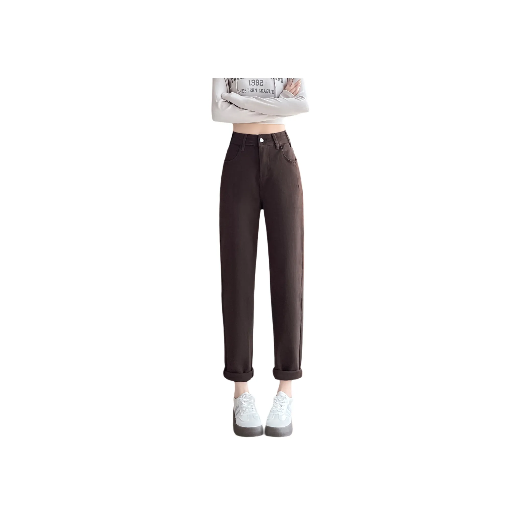 SITOL Кофе Женские Повседневные Брюки