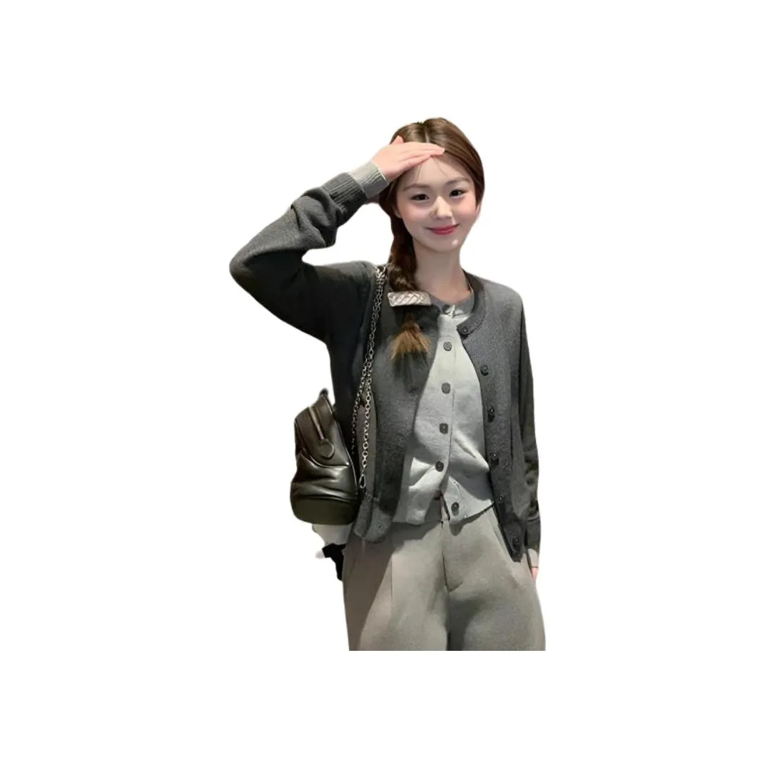 HTHK Серый Mock Двухкомпонентный Женский Трикотаж