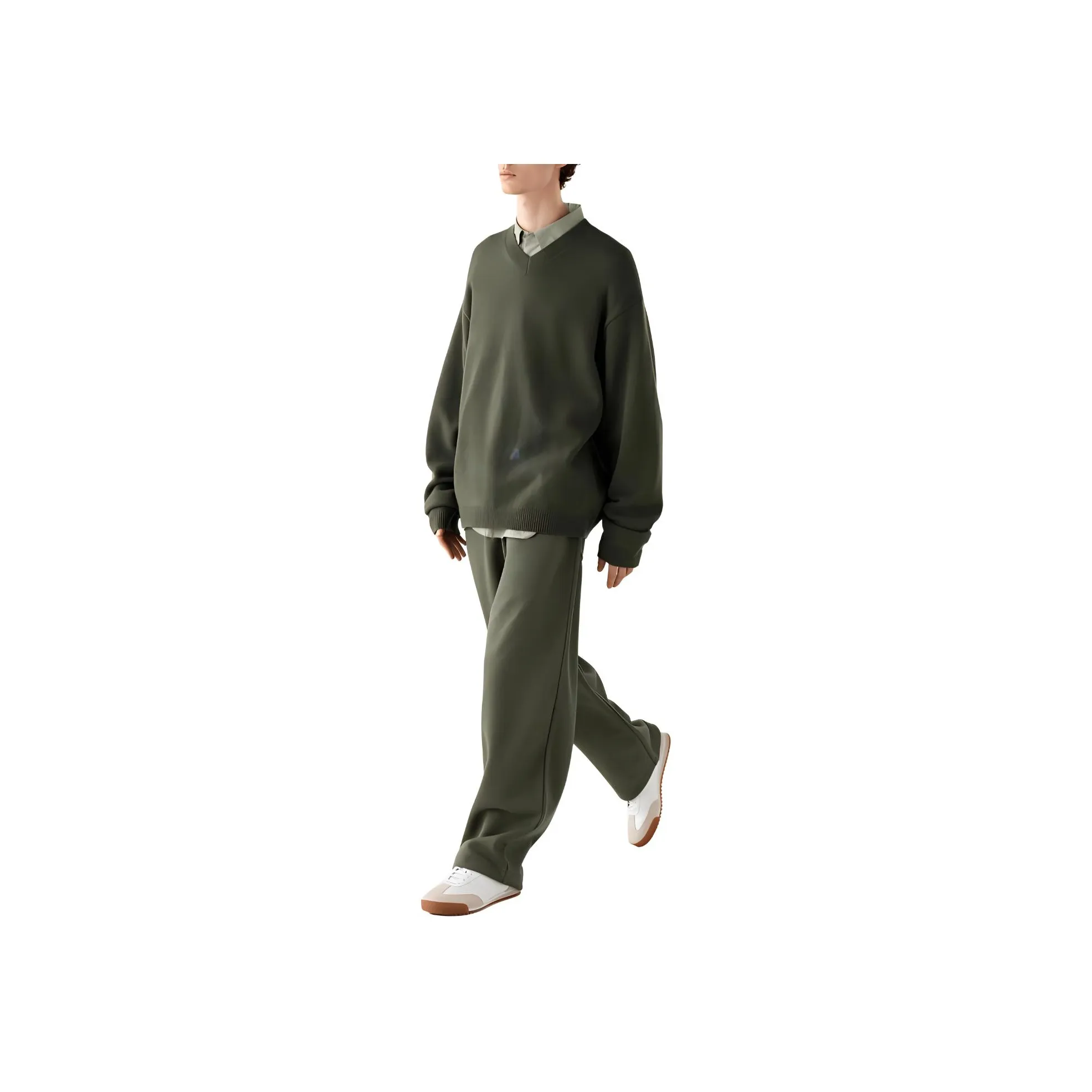 UNIQLO C Collection Knitted Sweatpants Unisex 57 Dark Olive