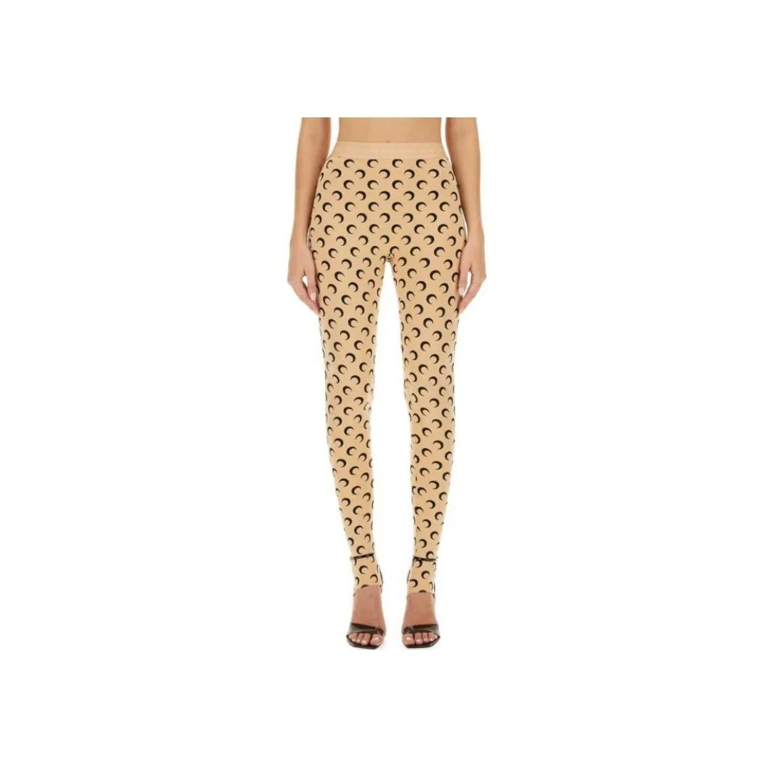 Marine Serre Leggings Women's Beige