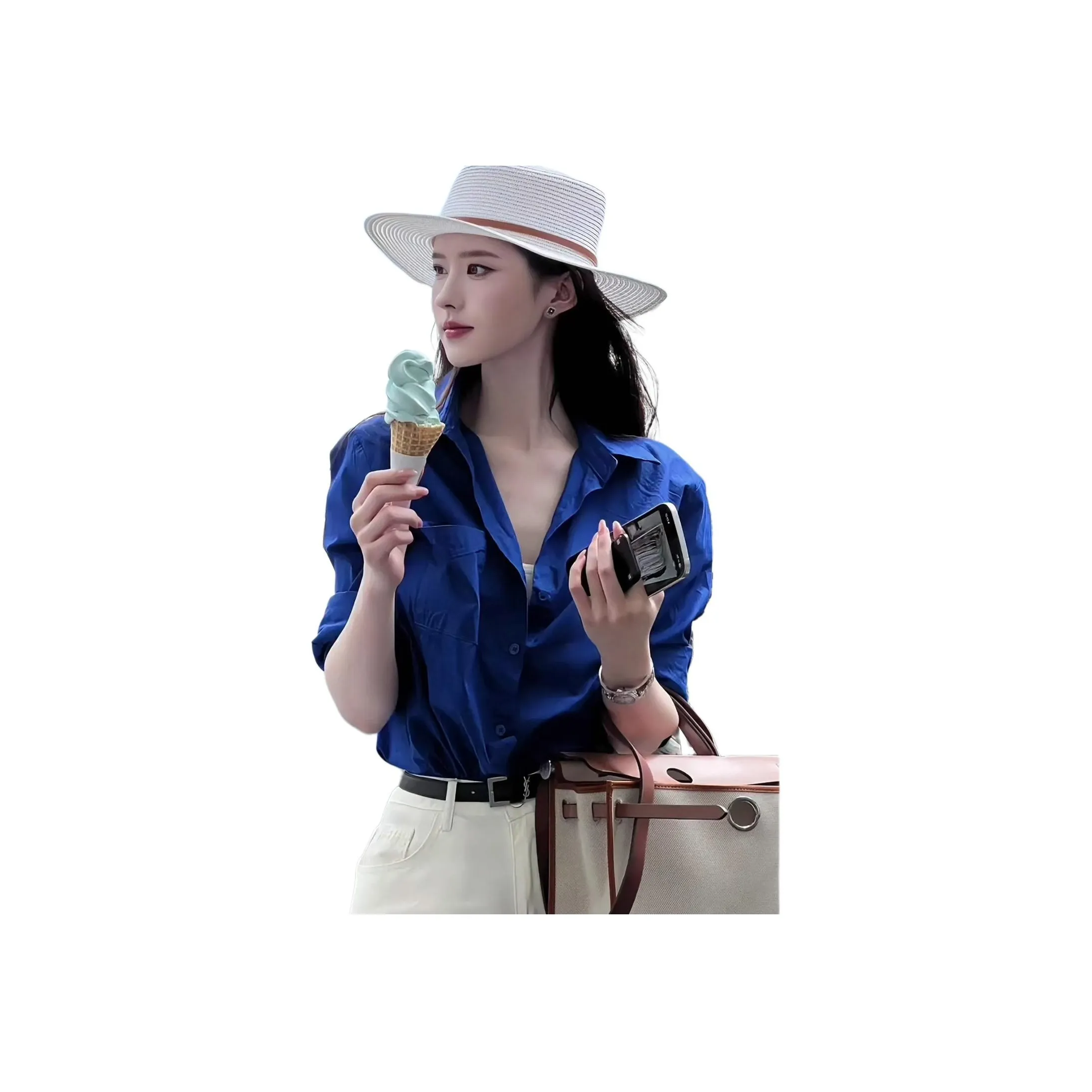 Wbwq Синий Женские Рубашки