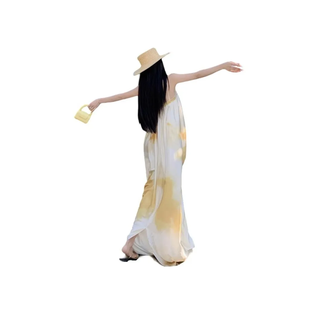 DOSOHEB Slip Dresses Women's Yellow