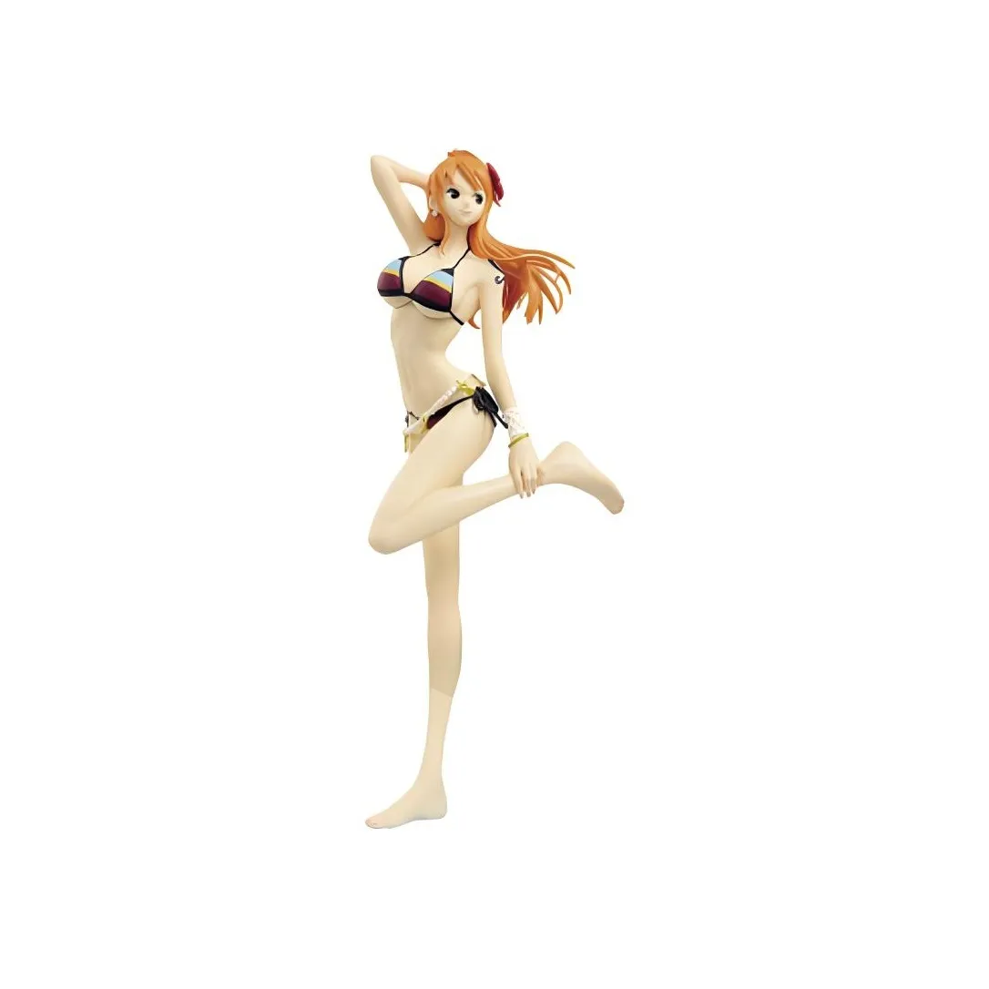 BANPRESTO Nami Glass Factory One Piece Shimmery Charm G&g Swimsuit Black Strap Bonus Gift Scale Figures 25cm
