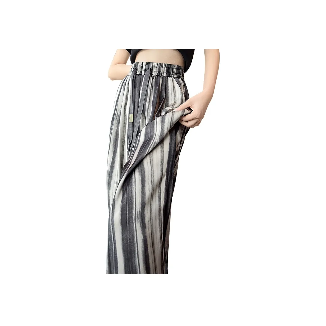 Cypress House Повседневные брюки Женские Черный Серый Полосы