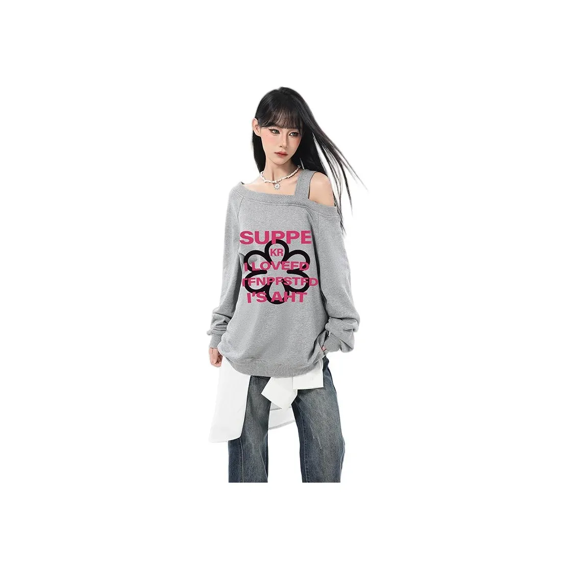 Princess Berdele Весенний Осенний OVERSIZE Свободный крой Lazy Off Длинный рукав Женский