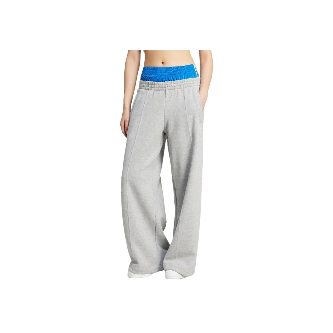 Adidas Originals Clover X KSENIASCHNAIDER Co Branded Series Вязаные Спортивные Штаны Женские Средне-Серый Синий