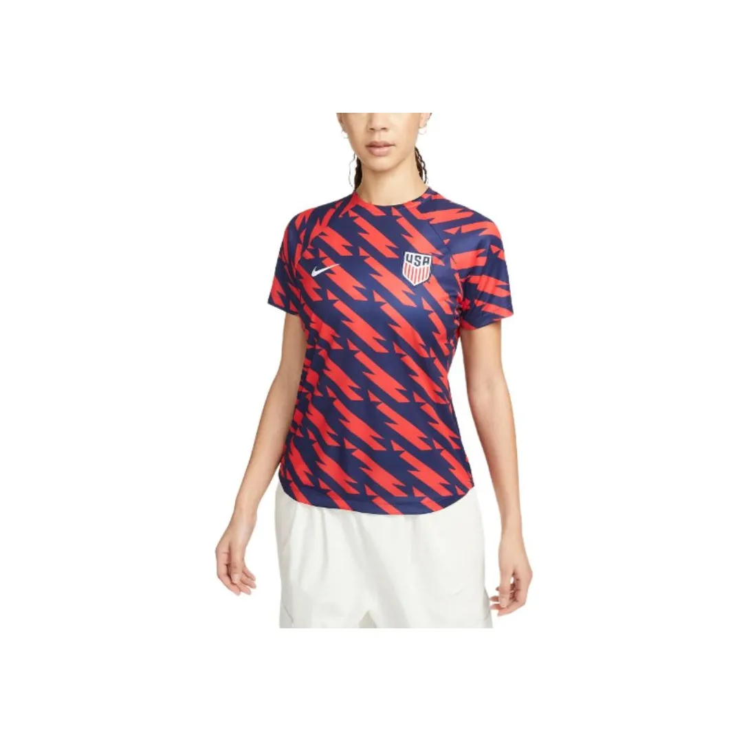 Nike USA Soccer Team Olympic Series SS24 U.S. Academy Pro Dri FIT Soccer Top Soccer Jersey Women's Speed Red