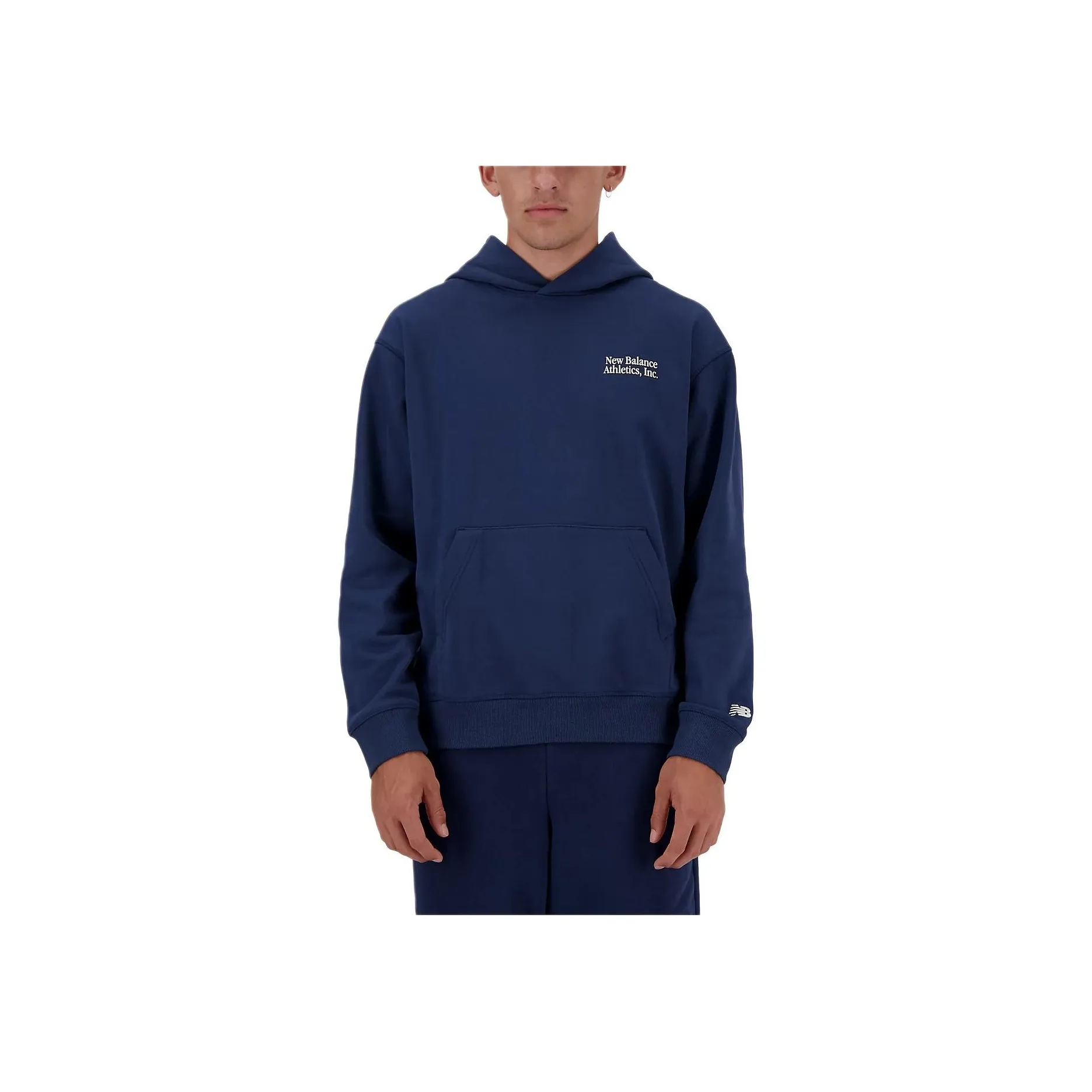 New Balance Athletics Embroidered Hoodie Sweatshirt Men's Marine Blue