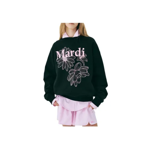 MARDI MERCREDI Three Flowers Collection Черный/розовый Женские Свитшоты