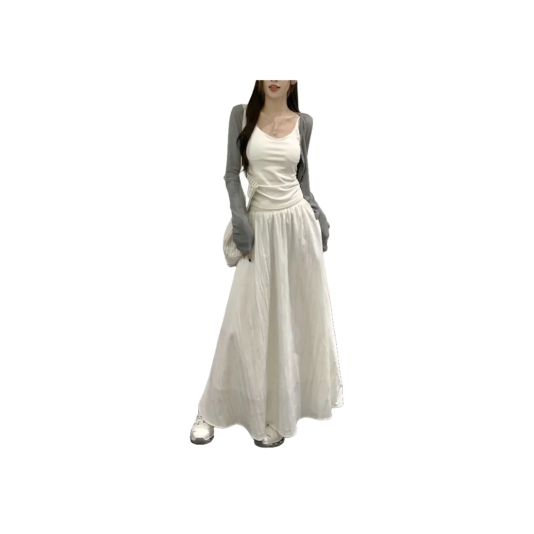 STYUW THREE Комплект из трех предметов топ на бретелях + юбка + кардиган женский повседневный костюм