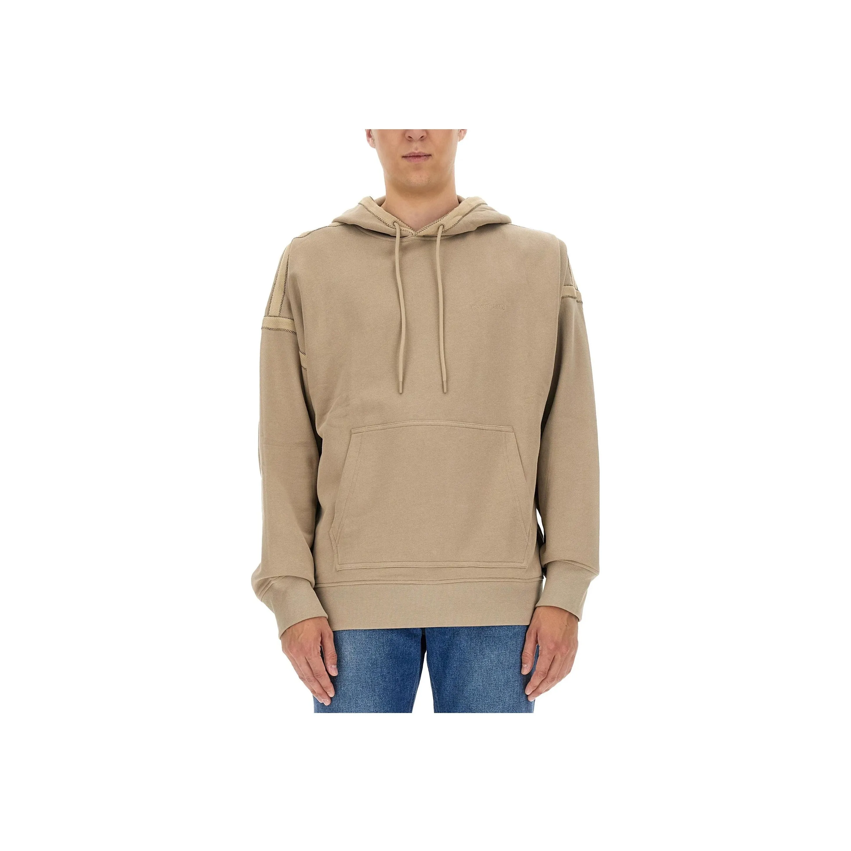 Helmut Lang Logo Embroidered Drawstring Hoodie